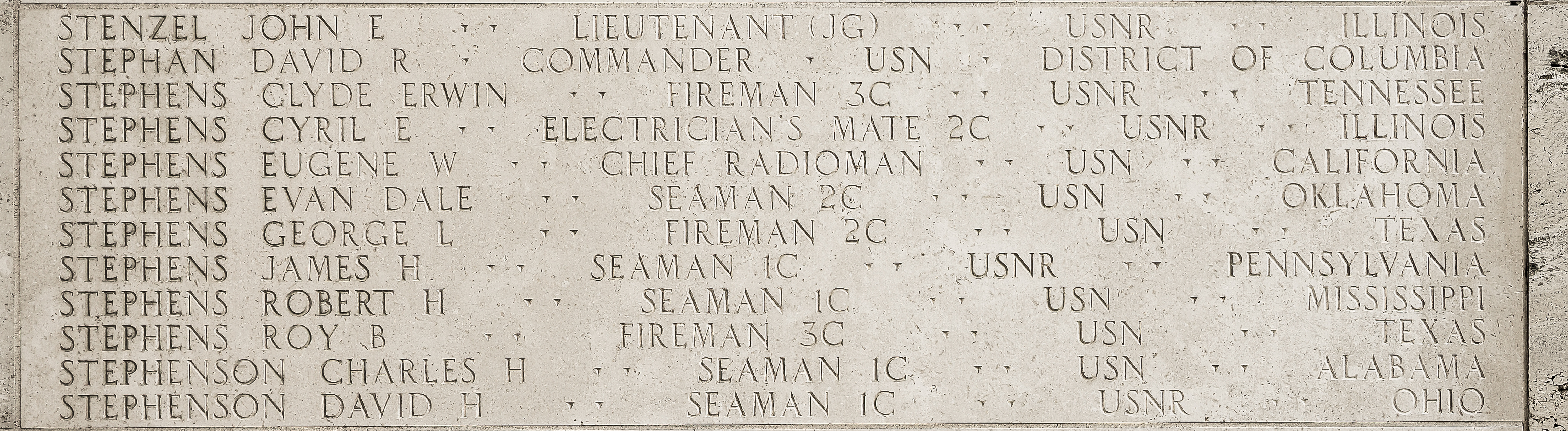 Eugene W. Stephens, Chief Radioman